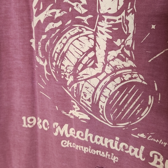 Country Deep Urban Cowboy distressed graphic tee pink XXL - Picture 3 of 14